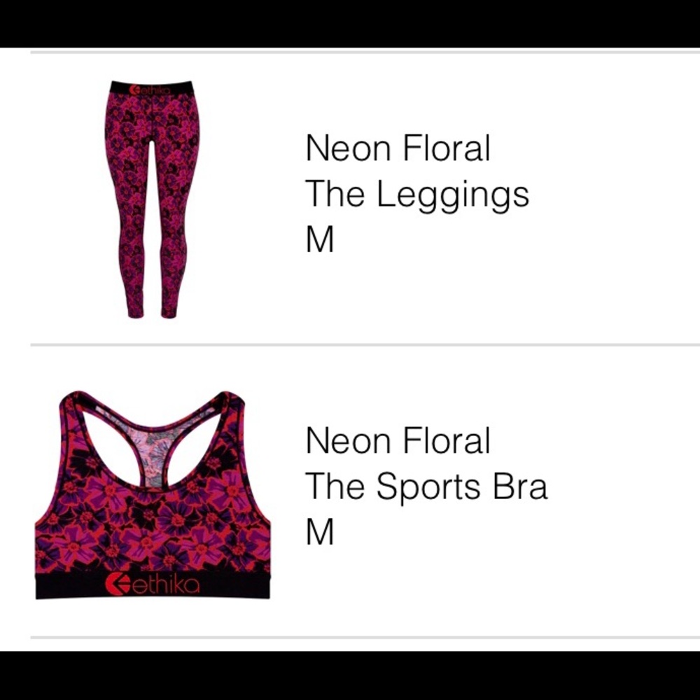Pink floral Ethika pants and leggings
